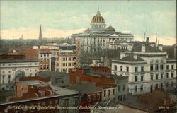 Bird's Eye View of Capitol and Government Buildings Harrisburg, PA Postcard Postcard Postcard