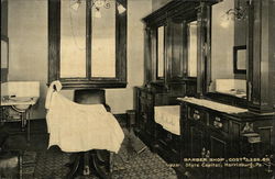 Barber Shop, Cost $3,256.80 Postcard