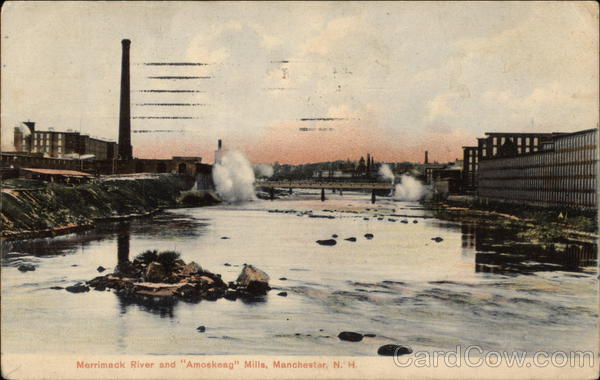 Merrimack River and Amoskeag Mills Manchester New Hampshire