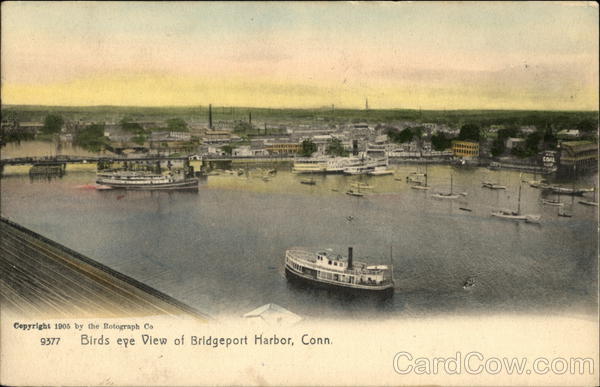 Bird's Eye View of Bridgeport Harbor Connecticut