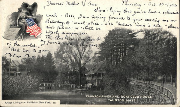 Taunton River and Boat Club House Massachusetts