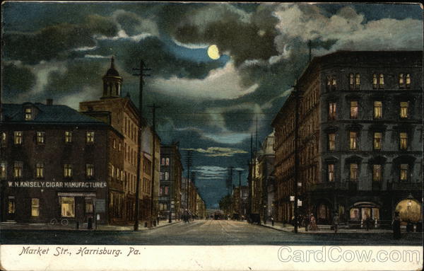 Market Street at Night Harrisburg Pennsylvania
