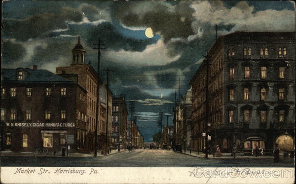 Market Street at Night Harrisburg Pennsylvania