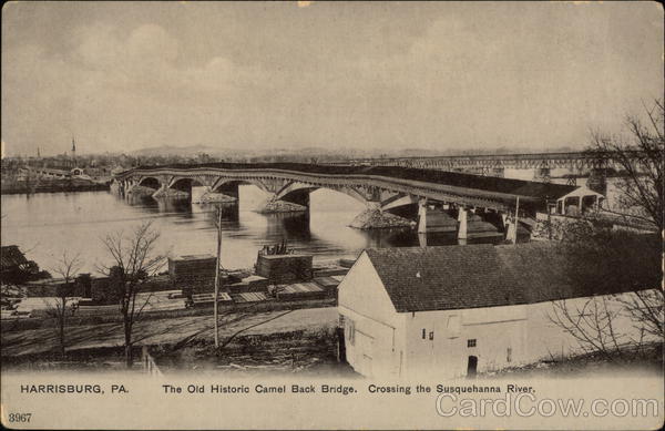 Camel Back Bridge, Crossing the Susquehanna RIver Harrisburg Pennsylvania