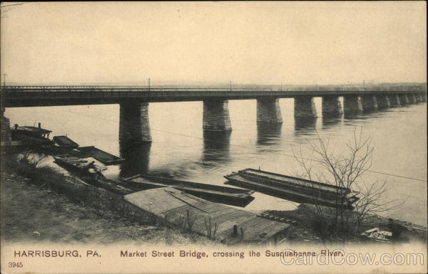 Market Street Bridge, Crossing the Susquehanna River Harrisburg Pennsylvania