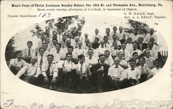 Men's Class of Christ Lutheran Sunday School Harrisburg Pennsylvania