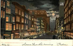 State Street by Night Chicago, IL Postcard Postcard Postcard