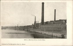 Mills on Merrimac River Lowell, MA Postcard Postcard Postcard