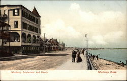 Winthrop Boulevard at the Beach Massachusetts Postcard Postcard Postcard