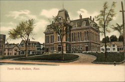 Town Hall Hudson, MA Postcard Postcard Postcard