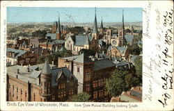 Birds Eye View of City from State Mutual Building, Looking South Worcester, MA Postcard Postcard Postcard