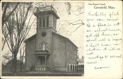 First Baptist Church Greenfield, MA Postcard Postcard Postcard