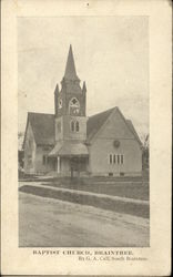 View of Baptist Church Braintree, MA Postcard Postcard Postcard