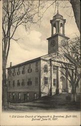 Old Union Church of Weymouth & Braintree Postcard