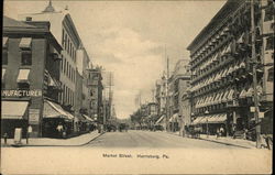Looking Along Market Street Postcard