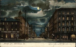 Market Street at Night Postcard