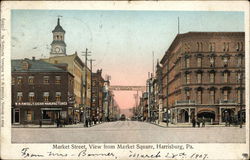 Market Street from Market Square Harrisburg, PA Postcard Postcard Postcard