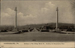 Entrance to New Bridge Market St. Harrisburg, PA Postcard Postcard Postcard