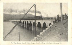 First Train Crossing Rockville Bridge Postcard