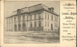 Compliments of Lincoln School Building Postcard