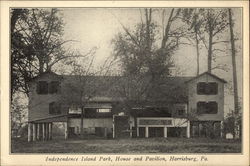 Independence Island park, House and Pavilion Postcard