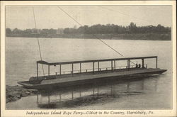 Independence Island Rope Ferry - Oldest in the Country Postcard