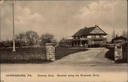 Country Club Situated Along the Riverside Drive Harrisburg, PA Postcard Postcard Postcard