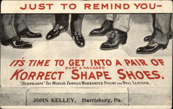 Get Into a Pair of Burt & Packard Shoes from John Kelley's Harrisburg, PA Postcard Postcard Postcard