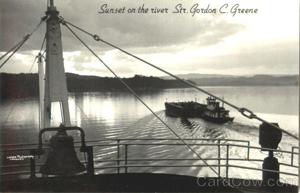 Sunset On The River Str. Gordon C. Greene Boats, Ships