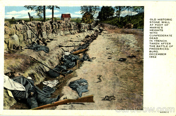 Old Historic Stone Wall At Foot Of Marye's Heights