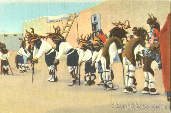 Pueblo Indians Rehearsing For The Deer Dancee Native Americana