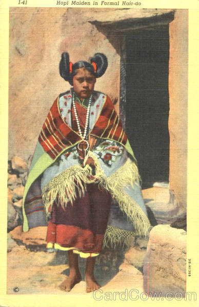 Hopi Maiden In Formal Hair-Do Native Americana