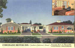 Coronado Motor Inn, Orange Ave at Third St California Postcard Postcard