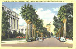 View On Tenth Street Showing State Library And Courts Buildings Postcard