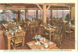 Rustic Dining Room At Lokoya Mountain Lodge Postcard