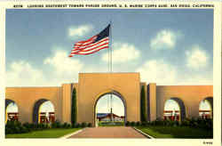 Looking Southwest Toward Parade Ground U. S. Marine Corps Base Postcard