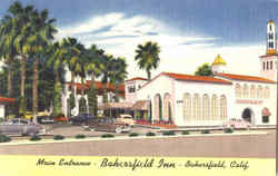 Main Entrance Bakersfield Inn California Postcard Postcard