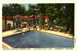 Beautiful Outdoor Swimming Pool Bakersfield Inn Postcard