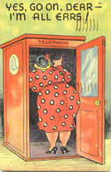 Yes, Go On, Dear- I'M All Ears! Fat People Postcard Postcard