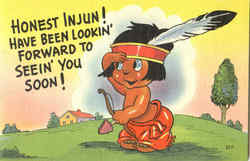 Honest Injun! Comic, Funny Postcard Postcard