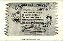 The Angler's Prayer Springport, MI Postcard Postcard