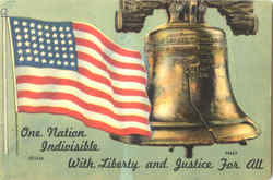 One Nation Indivisible With Liberty And Justice For All Patriotic Postcard Postcard