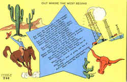 Out Where The West Begins Postcard