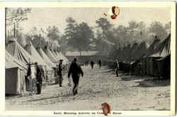 Camp Lee, Early Morning Activity On Company Street Postcard