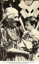 84 Years Old Mother White Feather And Papoose Postcard