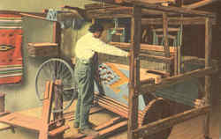 A Chimayo Weaver At His Loom Postcard