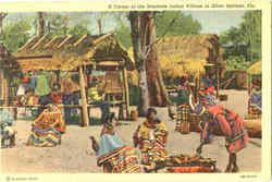 A Corner Of The Seminole Indian Village Silver Springs, FL Postcard Postcard