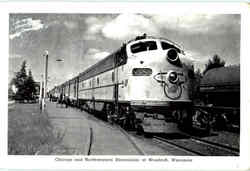 Chicago And Northwestern Streamliner At Woodruff Postcard