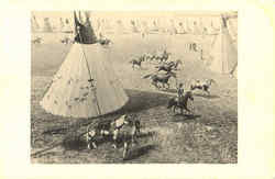 Tipi Circle Of Blackfoot Indians Postcard