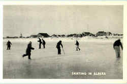 Skating In Alaska Postcard
